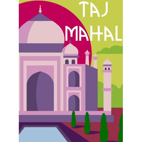 Canevas 30/40 - type affiche Taj Mahal