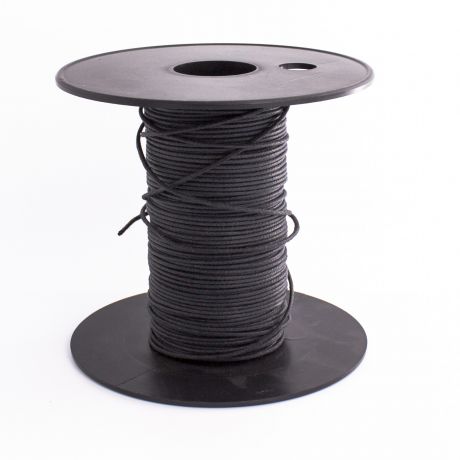 Cordon lacet coton cir� 1mm noir