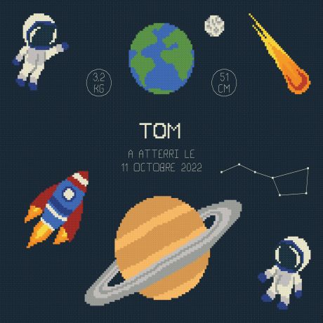 Kit - tableau de naissance - dans l'espace