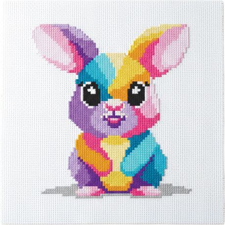 Kit point compt - Lapin multico 16 x 16 cm
