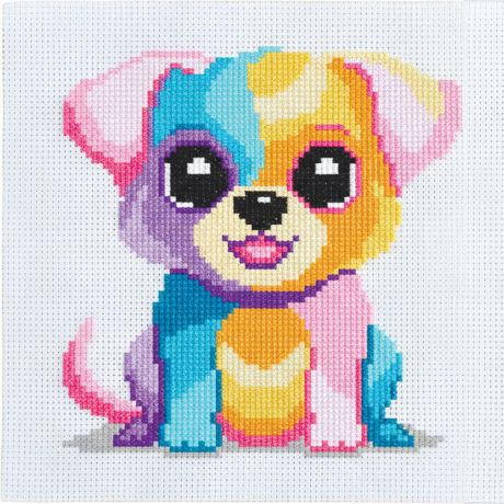 Kit point compt - Chien multico 16 x 16 cm