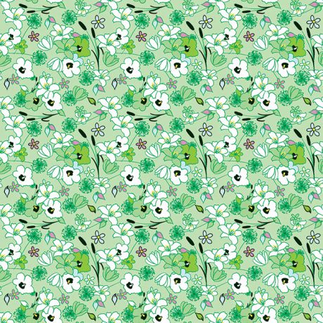 Tissu fleurettes vert d'eau