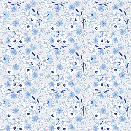 Tissu fleurettes bleu