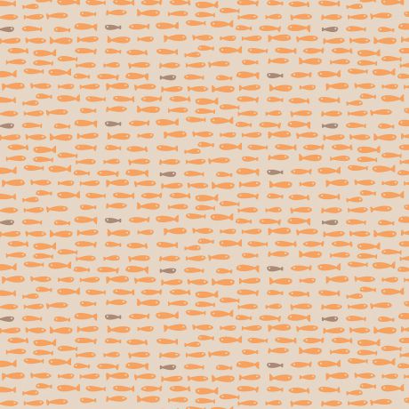 Tissu gamme petits poissons papaye