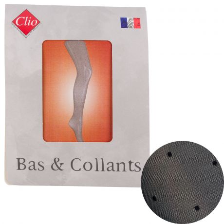 Collant fantaisie motifs plumetis T3/4 noir