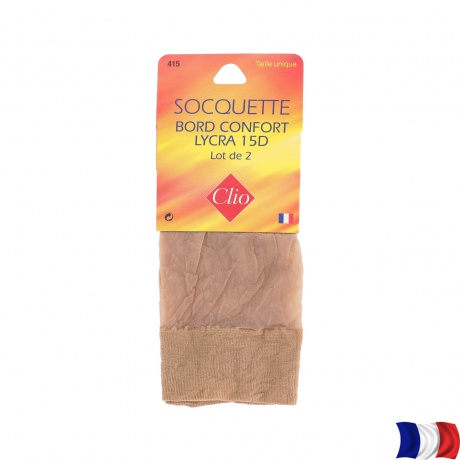 Socquette lycra t.u.-lot 2-camel