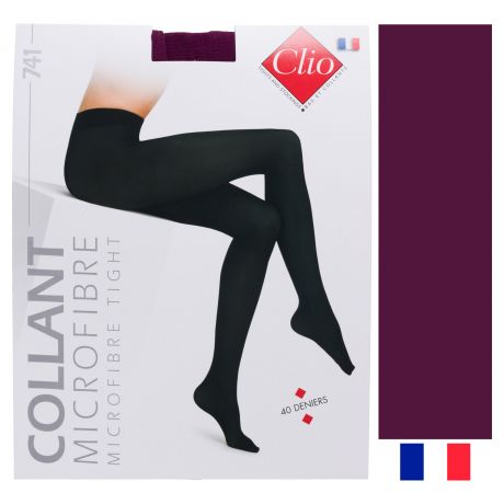 Collant Clio semi-opaque microfibre T2 bordeaux