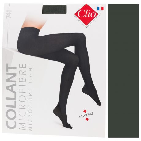 Collant Clio semi-opaque microfibre T3 kaki