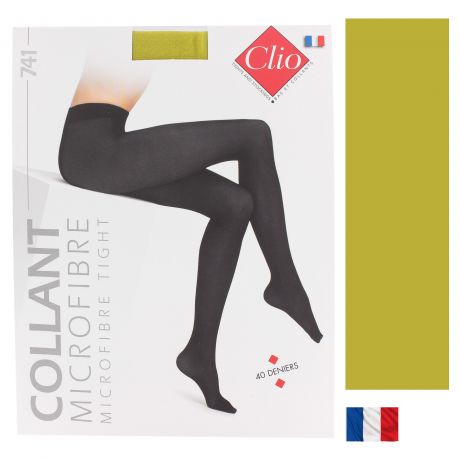 Collant Clio semi-opaque microfibre T5 anis