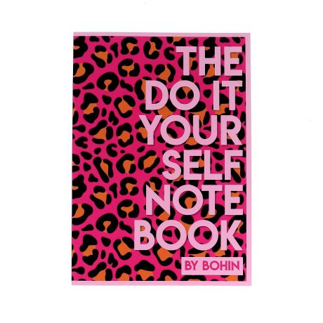 Carnet note DIY format A5 - pop lopard rose