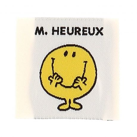 �tiquette � coudre Monsieur heureux