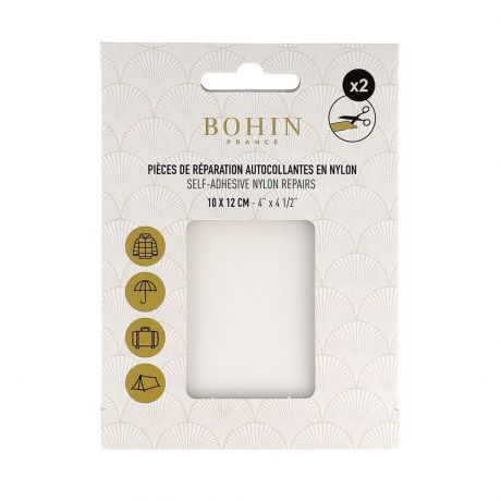 Pice nylon autocollant blanc 10x12cm x 2 pcs