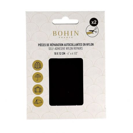 Pice nylon autocollant marron 10x12cm x 2 pcs