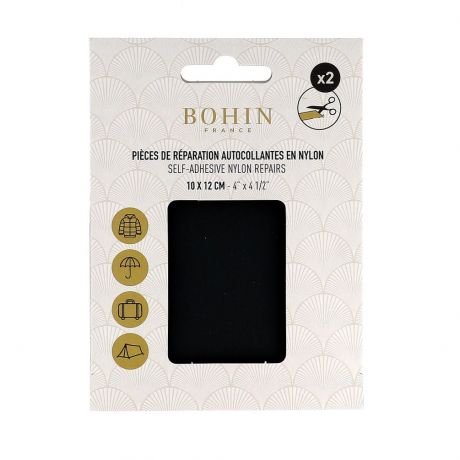 Pice nylon autocollant gris fonc 10x12cm x 2 pcs