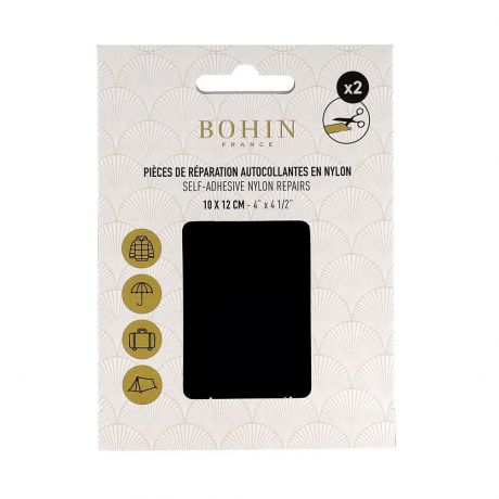 Pice nylon autocollant bleu marine 10x12cm x 2 pcs