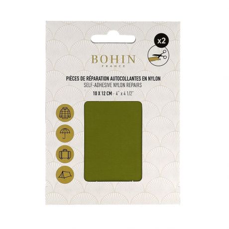 Pice nylon autocollant vert feuille 10x12cm x 2 pcs