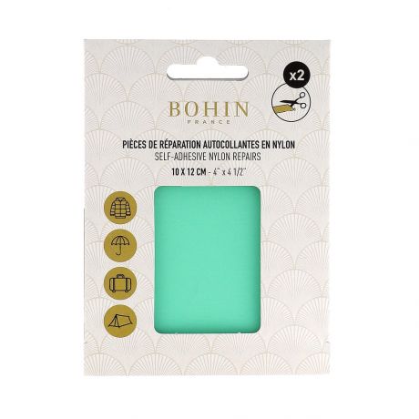 Pice nylon autocollant vert menthe 10x12cm x 2 pcs