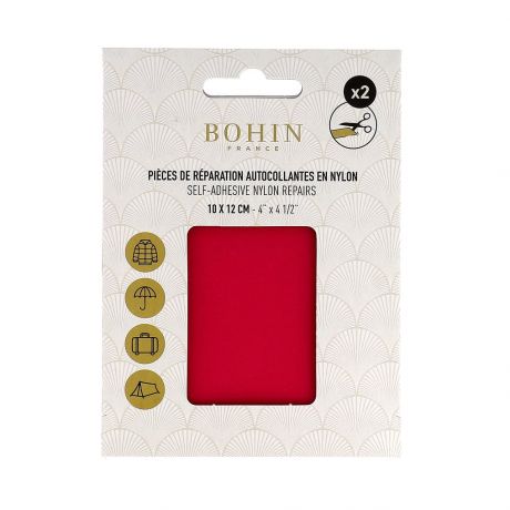 Pice nylon autocollant rose fuschia 10x12cm x 2 pcs