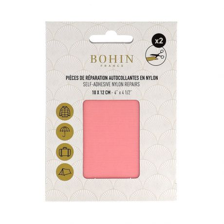 Pice nylon autocollant rose pastel 10x12cm x 2 pcs