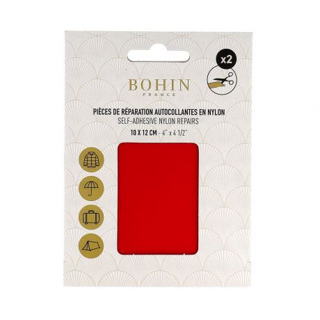 Pice nylon autocollant rouge 10x12cm x 2 pcs