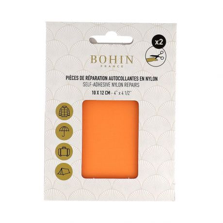Pice nylon autocollant abricot 10x12cm x 2 pcs