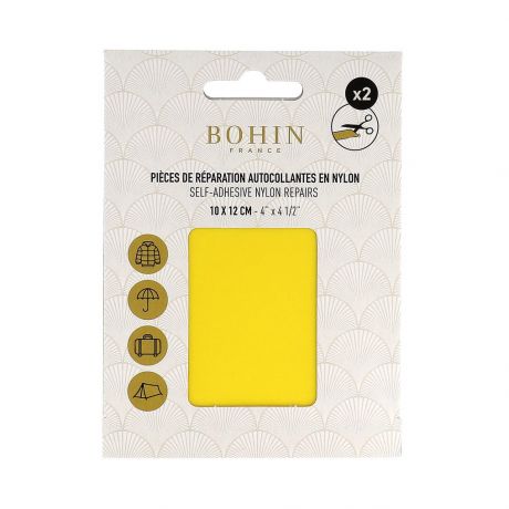 Pice nylon autocollant jaune 10x12cm x 2 pcs