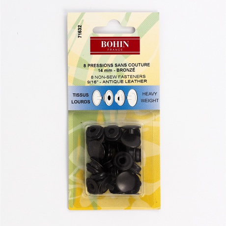Pression sans couture 14mm tissu lourd bronzé
