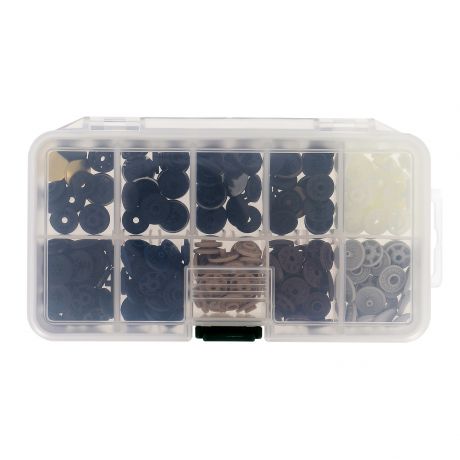 Boite de 64 pressions magique Bohin couleurs classiques et mtal 13mm