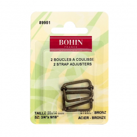 Boucle coulisse 20mm bronze -blister 2-