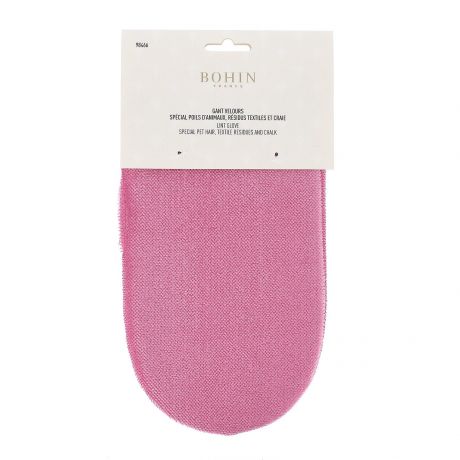 Gant velours anti peluche 26x14cm rose