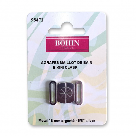 Agrafe maillot bain argent 16mm