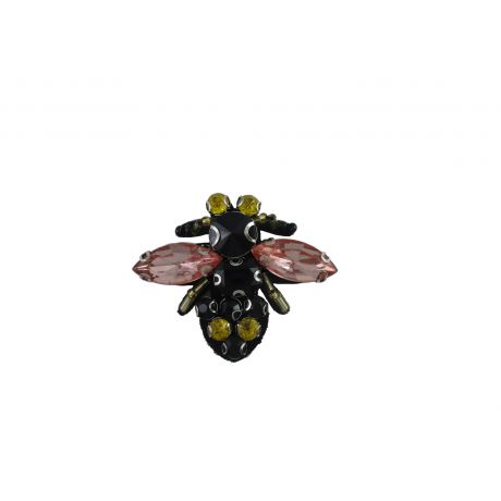 Bijou  coudre abeille rose - 5x4 cm