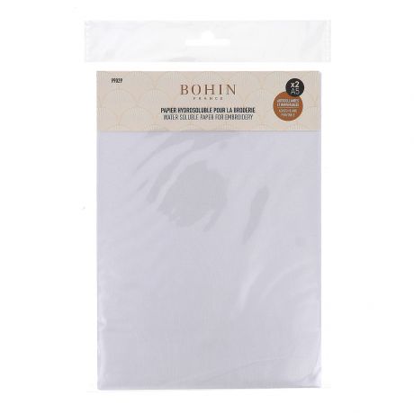 Papier hydrosoluble autocollant broderie A5 x2