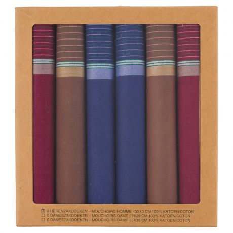 Mouchoirs homme L�o bord satin 40 x 40 cm x6