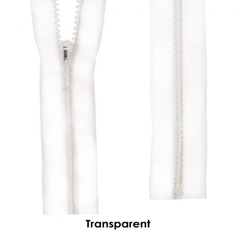 Fermeture maille moul�e s�parable 6mm transparente 70cm