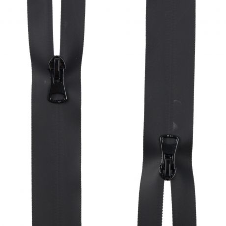  Fermeture spirale d�perlante 6mm double curseur s�parable noir 85 cm