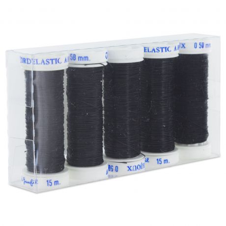 Cordelastic � bijoux 0,5mm noir 15m environ
