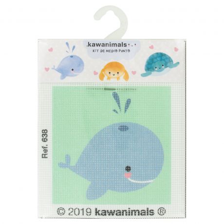 Kit canevas enfant 12x12 Kawanimals baleine - 3B COM